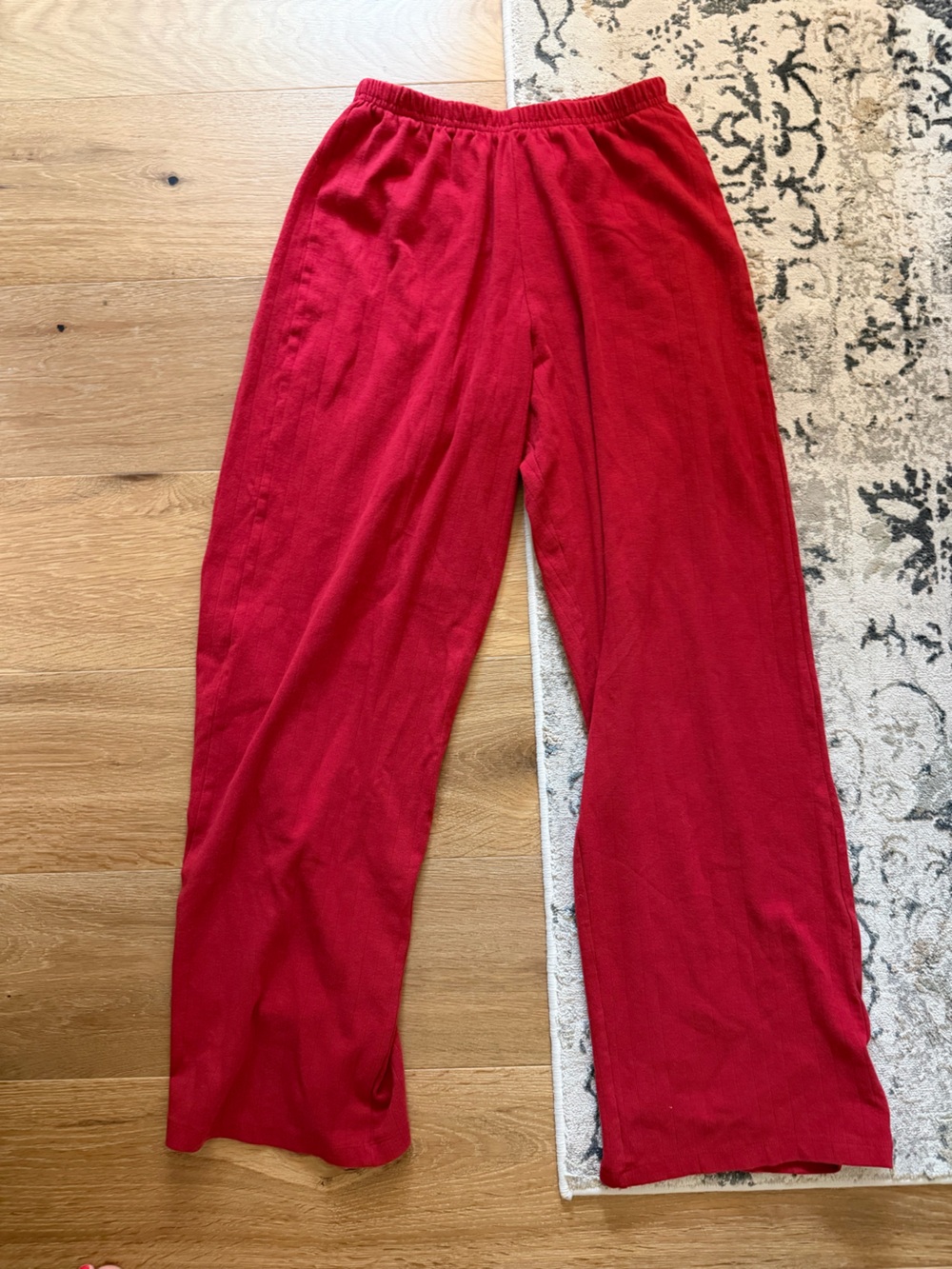 Daily drills red pointelle pants